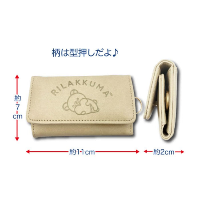San-X Rilakkuma Schlüsseletui von Hatayama Shoji mit geprägtem Herzdesign, H7 x B11 x T2 cm