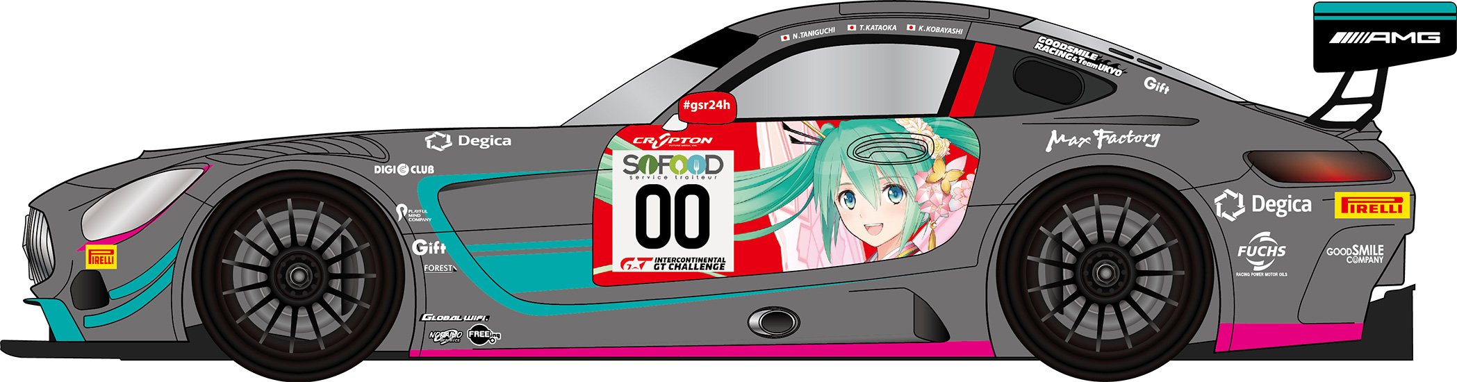 Good Smile Racing Hatsune Miku Gt Project 2017 Spa24H Final Ver. 1/32 Scale Abs Pre-Painted Minicar (Japan)