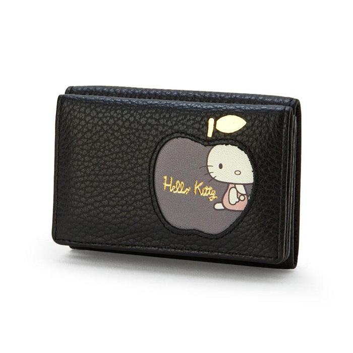 Sanrio Hello Kitty Dreifach-Geldbörse aus echtem Leder (frisch) Schwarz
