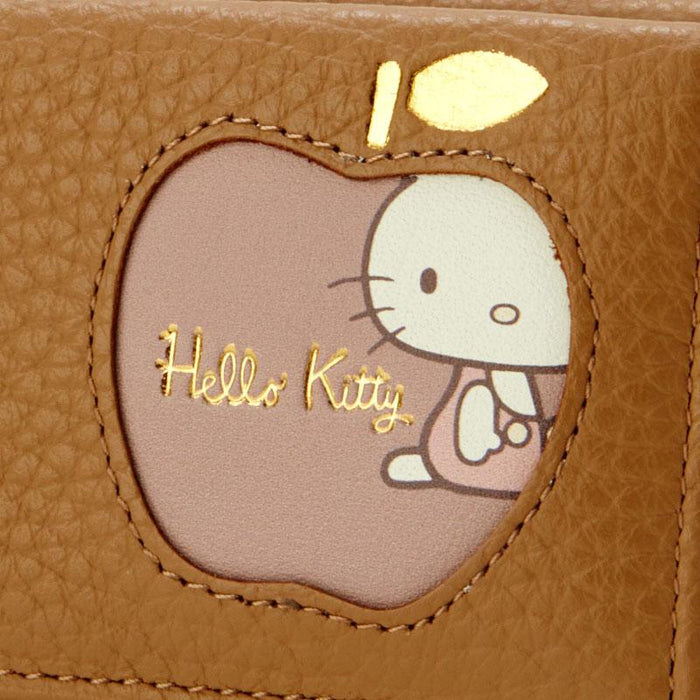 Sanrio Hello Kitty Portefeuille à trois volets en cuir véritable (frais) Marron