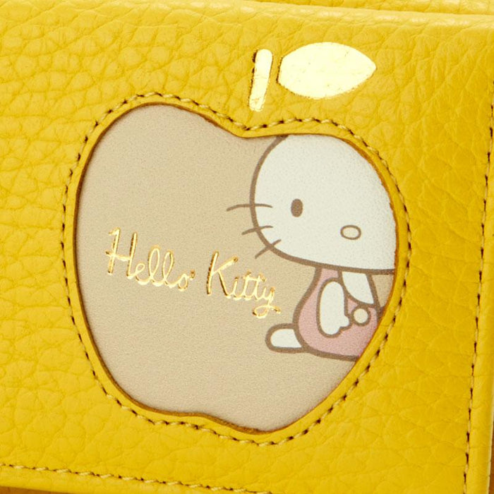 Sanrio Hello Kitty Portefeuille à trois volets en cuir véritable (frais) Jaune