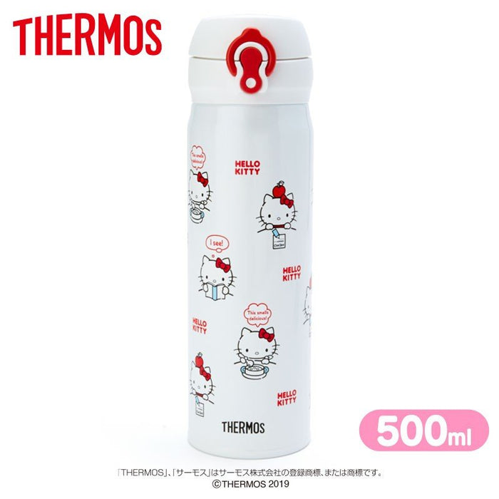 Hello Kitty Thermos One Push Stainless Mug Bottle White 500Ml