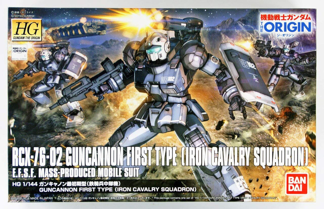 BANDAI Gundam The Origin 011 Gundam Rcx-76-02 Guncannon First Type Iron Cavalry Squadron 1/144 Scale Kit