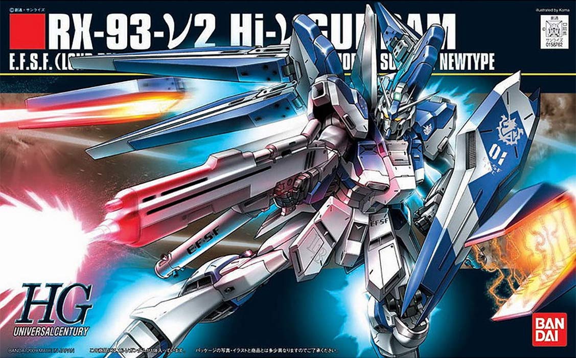 BANDAI Hguc 095 Gundam Rx-93-V2 Hi-V Hi-Nu 1/144 Scale Kit
