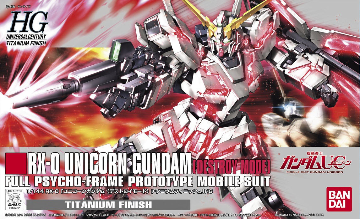 HGUC 1/144 Bandai Spirits Rx-0 Unicorn Gundam Zerstörungsmodus, Titan-Finish