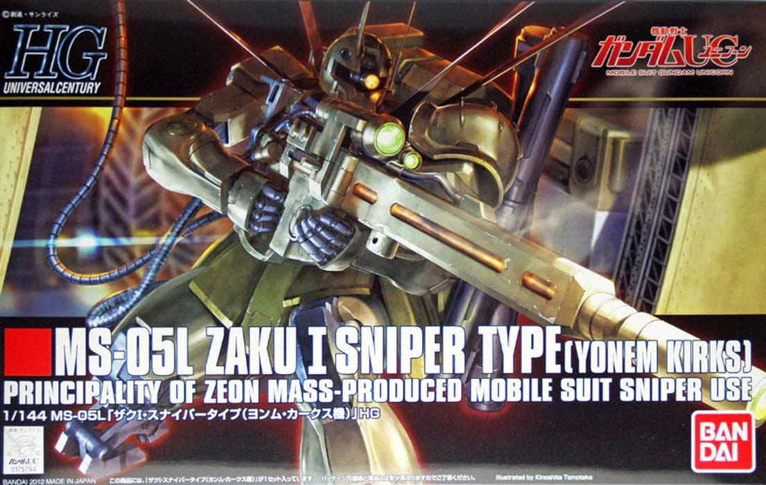 BANDAI Hguc 137 Gundam Ms-05L Zaku I Sniper Type Yonem Kirks 1/144 Scale Kit