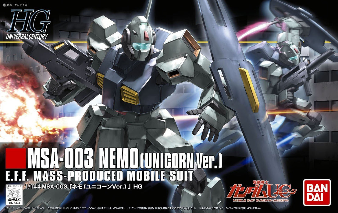BANDAI Hguc 140 Gundam Msa-003 Nemo Licorne Version 1/144 Kit Échelle