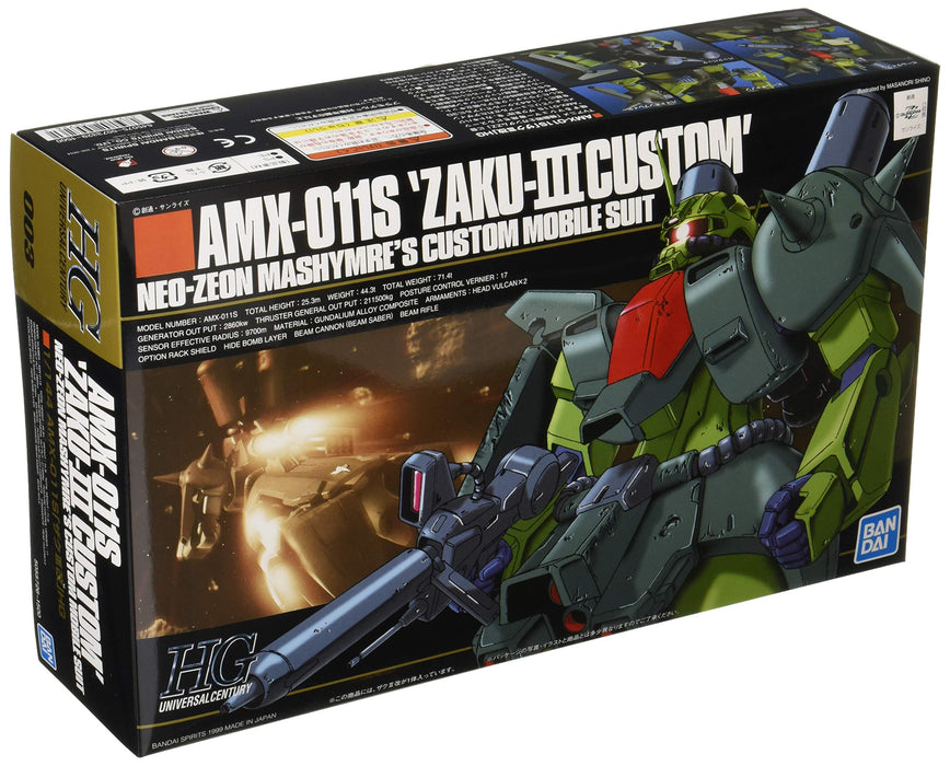 BANDAI Hguc 003 Gundam Amx-011S Zaku Iii Mashymre Kit à l'échelle 1/144