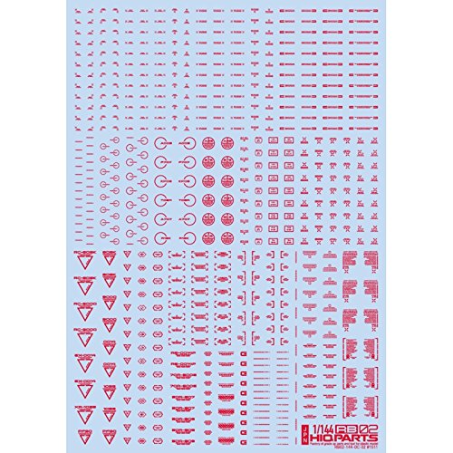 HIQPARTS 1/144 Rb02 Caution Decal One Color Rouge