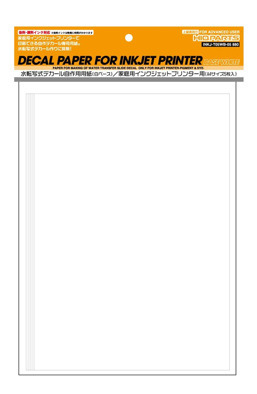 Hiqparts Inkjet Printer Decal Paper For Home Use White Base A4 Size (5 Sheets) Decal For Plastic Model Inkj-T05Wb- Japan Figure Store - #1 Bring To You The Best Japanese Goods