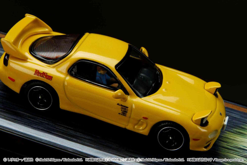 HJ64 1/64 Mazda Rx-7 (Fd3S) Red Suns/Initial D Figures & Driver Set