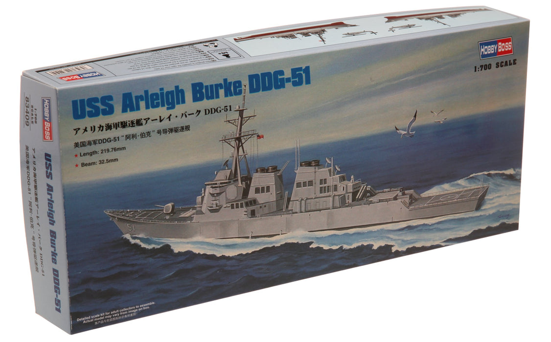 Hobby Boss 1/700 Ship Series Us Navy Destroyer Arleigh Burke Ddg-51 Modèle en plastique