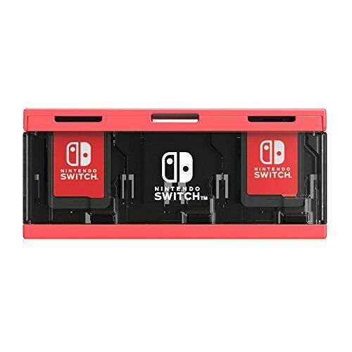 Hori Nintendo License Push Card Case 6 pour Nintendo Switch Neon Red Nsw-128