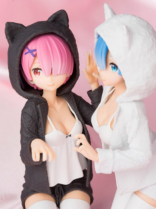 Generic Product Japan Ichiban Kuji Re:Zero Ram & Rem Figure Nyanko Mode Last One Ver.