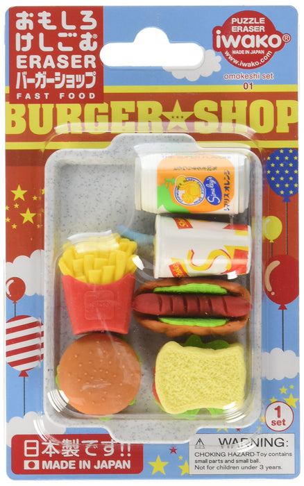 Iwako Japan Omoshiro Keshigomu Er-961099 Burger-Radiergummi | Korrekturflüssigkeits-Radiergummi