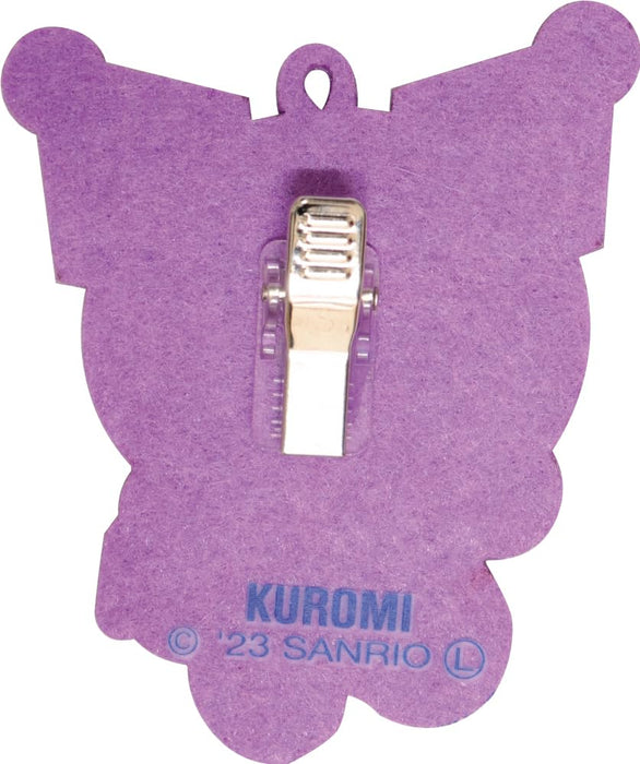 J'S Planning Kuromi Fluffy Embroidered Patch Bag Charm Japan 7X8X1Cm Wcm002
