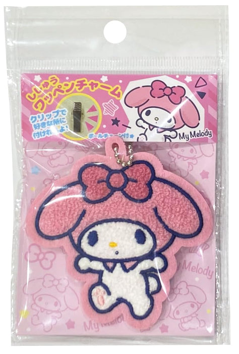 J'S Planning My Melody Pink Fluffy Embroidered Bag Charm 8X8X1Cm Japan - Wcm001