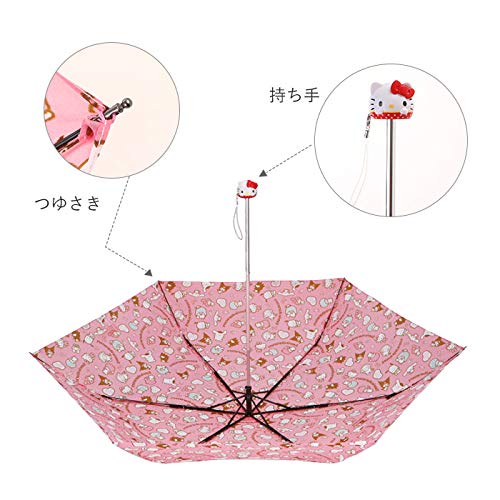 J'S PLANNING Sanrio Personnage Parapluie Pliant Découpé 'Hello Kitty' Violet