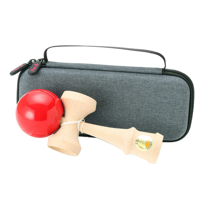 Yamagata Koubou Red Ozora Kendama Set W/ Japan Kendama Assoc. Certification & Exclusive Case