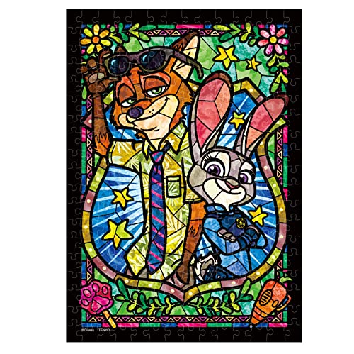 TENYO Dsg266-973 Puzzle Disney Zootropolis Judy &amp; Nick Stained Art 266 pièces en S