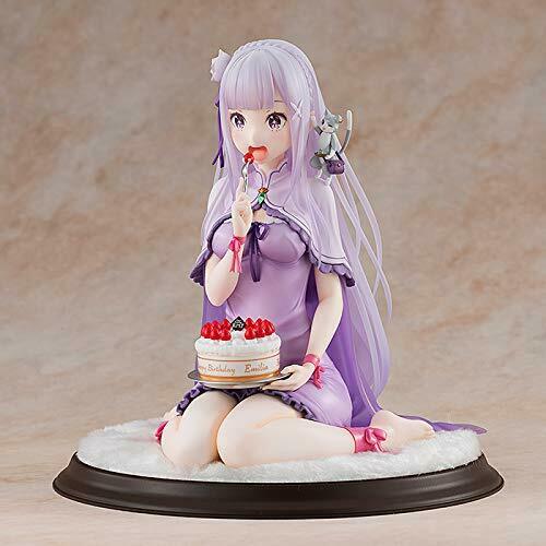 Kadokawa Re:zero Emilia : Gâteau d'anniversaire Ver. Figurine à l'échelle 1/7