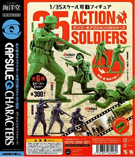 Kaiyodo Capsule Q Characters 35 Action Soldiers 6er Set