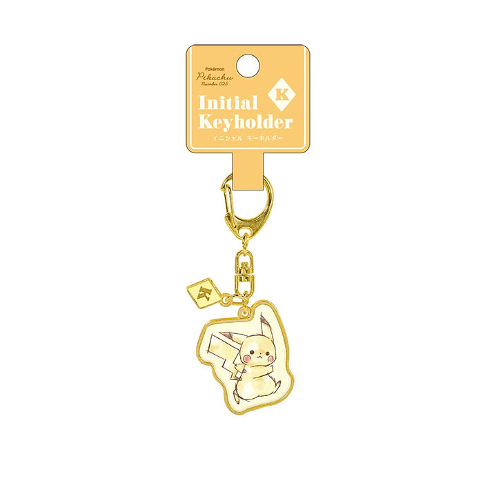 POKEMON CENTER ORIGINAL Initial Keychain Pikachu Number025 'K'