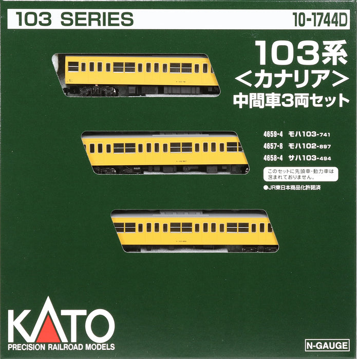 Kato N Gauge 103 Series 3-Car Set Canary Intermédiaire 10-1744D Train modèle ferroviaire