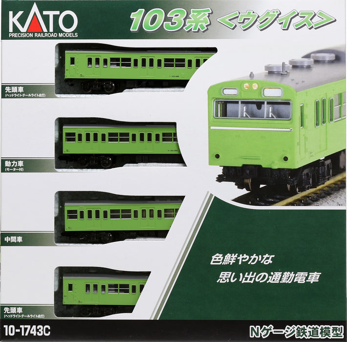 Kato N Gauge Green 103 Series 4-Car Set Model Train 10-1743C