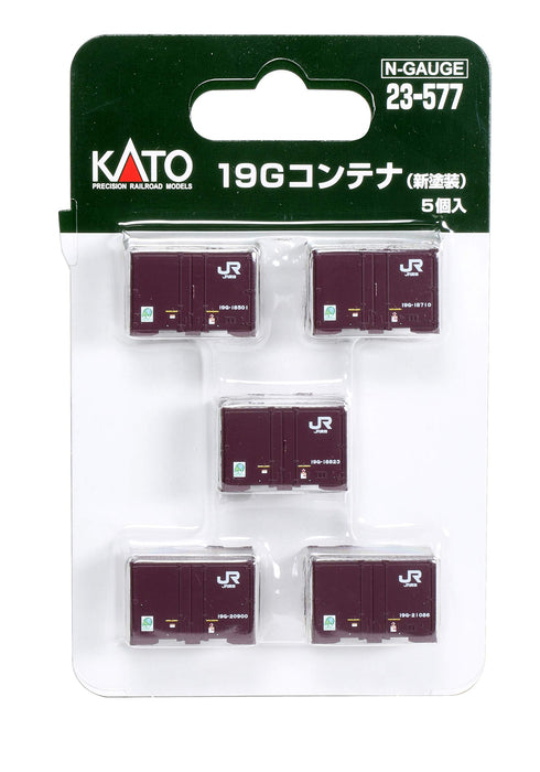 Kato N Gauge 19G Conteneur 5 pièces Ensemble 23-577 Nouvelles fournitures de modèle de chemin de fer de peinture