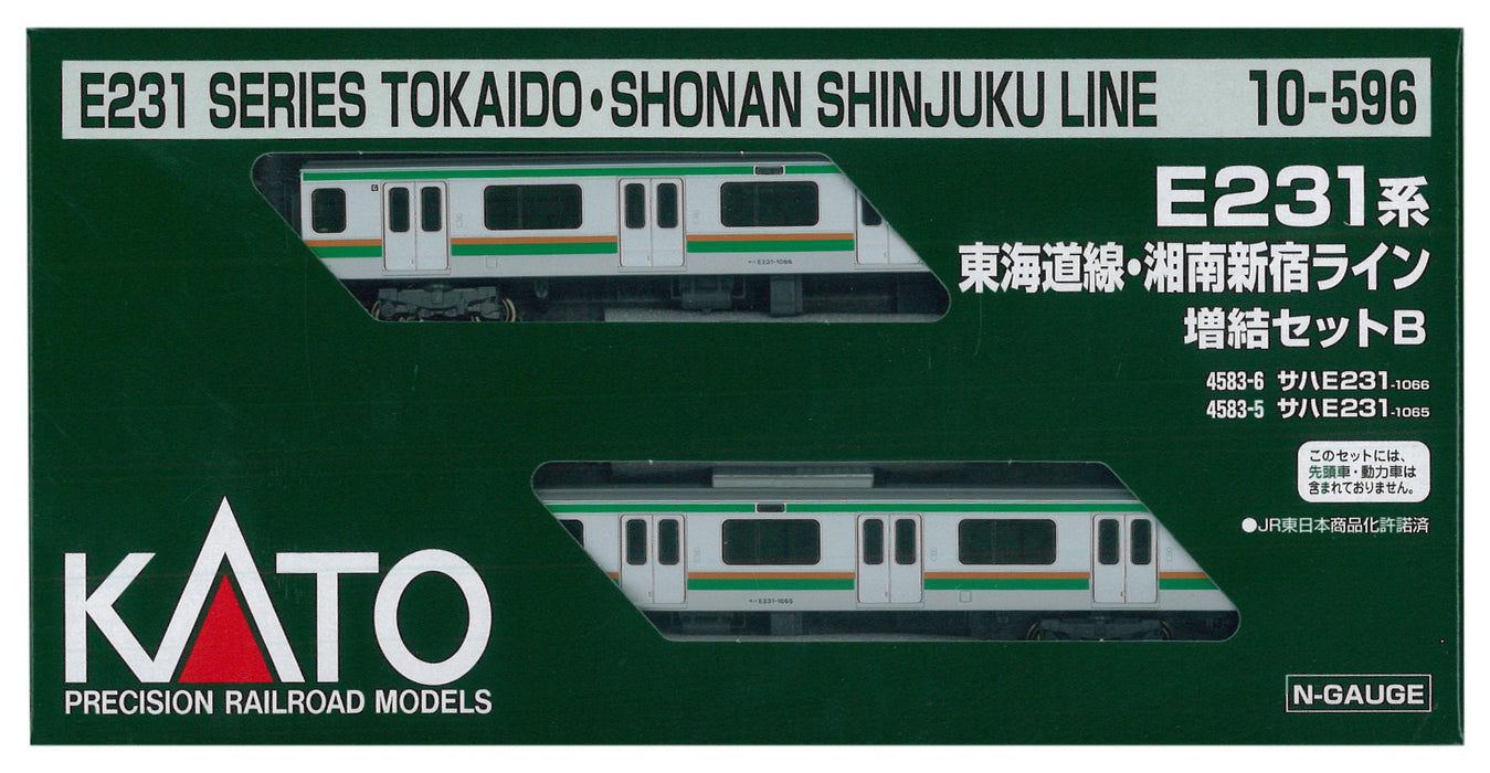 Kato N Gauge E231 Series 2-Car Set 10-596 - Model Train for Tokaido and Shonan Shinjuku Line