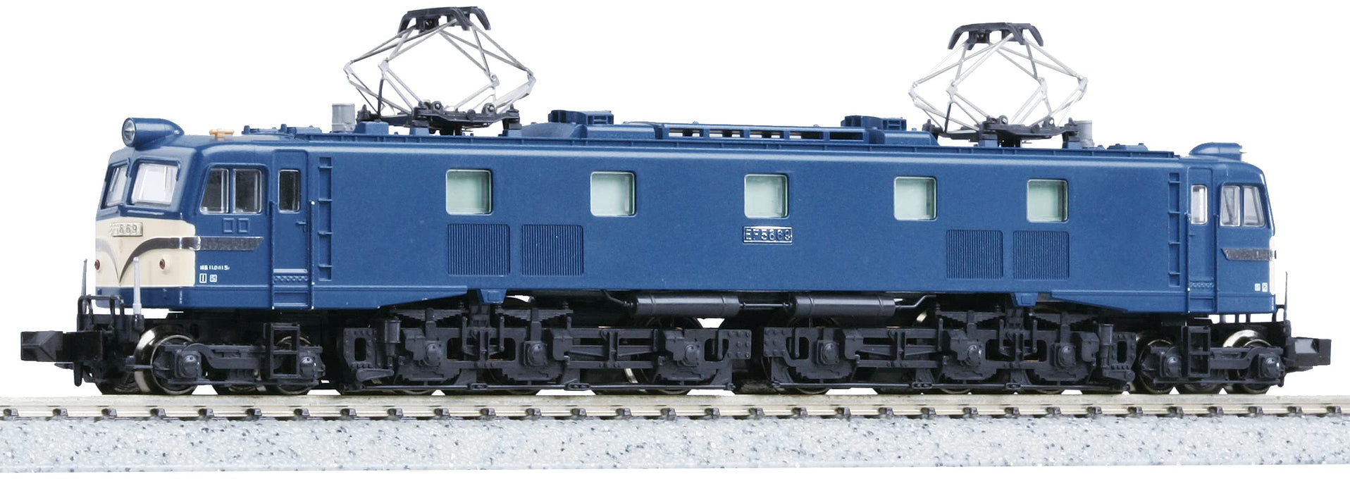 Kato Spur N 3020-1 Blaue Elektrolokomotive, spätes Modell mit großem Fenster