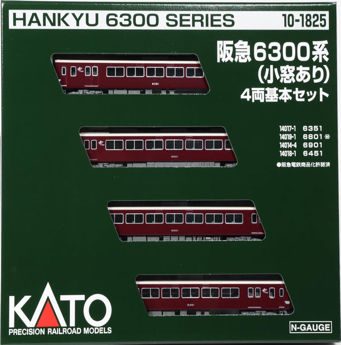 Kato Spur N 4-Wagen-Basisset Serie 6300, kleines Fenster, 10–1825, Modelleisenbahn
