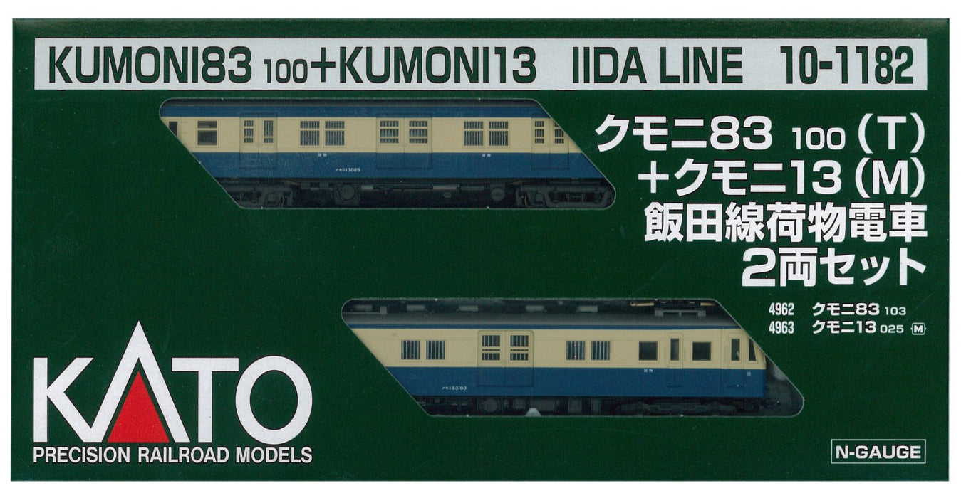Kato N Gauge 2-Car Set Kumoni 83100 and 13 Iida Line Luggage Model Train 10-1182