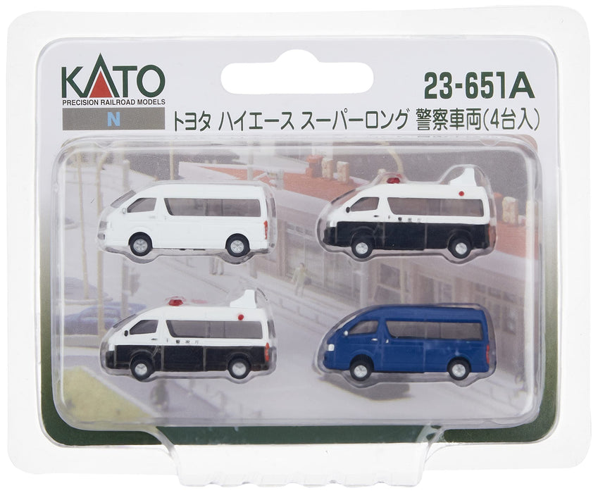 Kato Toyota Hiace Super Long Police Vehicle N Gauge - 4 Unit Railway Model 23-651A