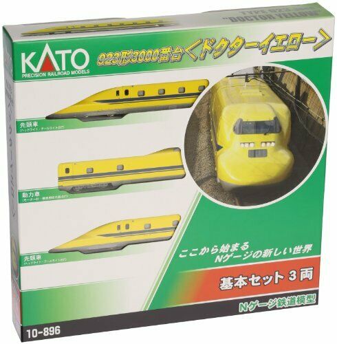 Kato N Scale 923 Type 3000 Series Doctor Yellow Basic 3-car Set 10-896 Train - Japan Figure