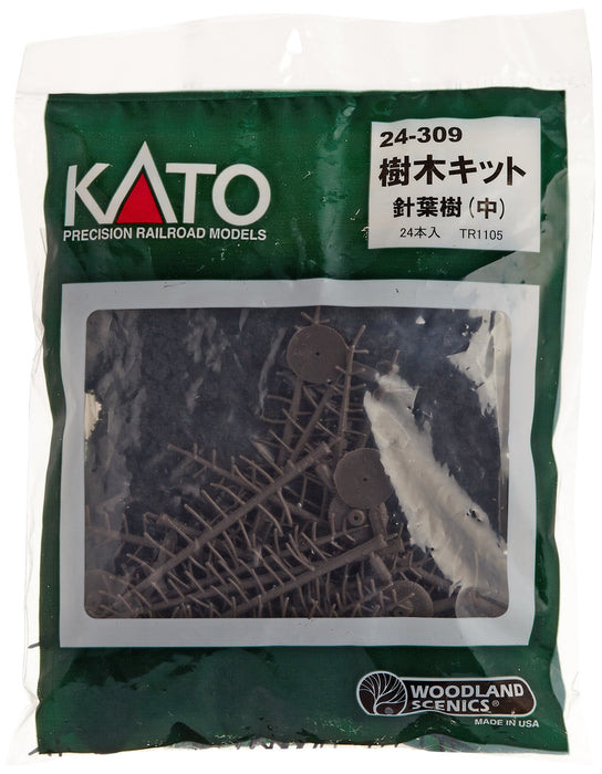 Kato Medium Conifer Tree Kit 24 pièces - Diorama Supplies TR1105 24-309