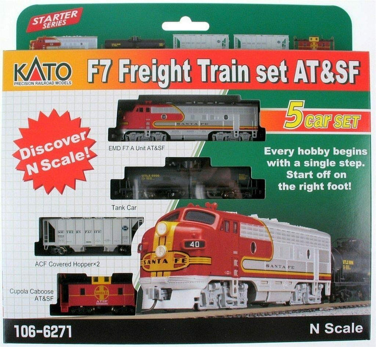 Kato F7 AT&SF N Gauge Railway Model Freight Train Set 106-6271