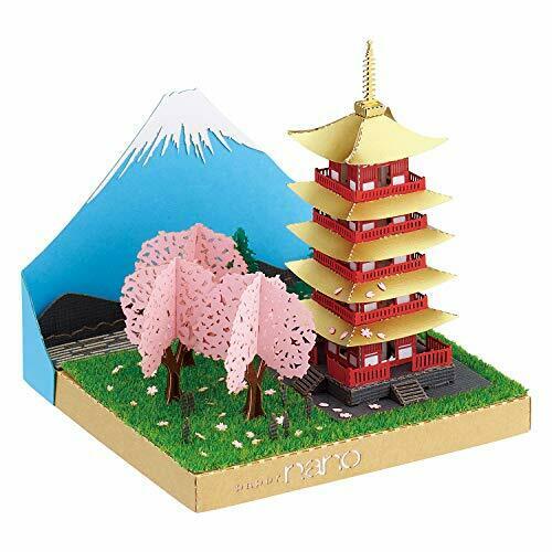 Kawada Pn-144 Papernano Five-storied Pagoda & Mt.fuji Cherry Blossoms
