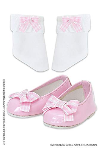 Kikipop! Kinoko Planet  Ribbon Socks Shoes  Set Pink (For Doll)