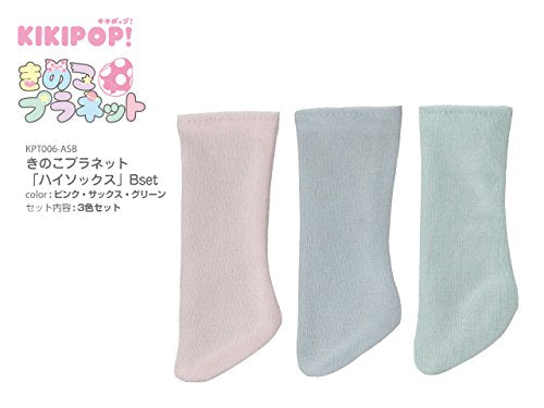 Kinoko Planet  High Socks  B Set Pink/Sax/Mint Green Kikipop! Series Kpt007-Asb Doll Clothes