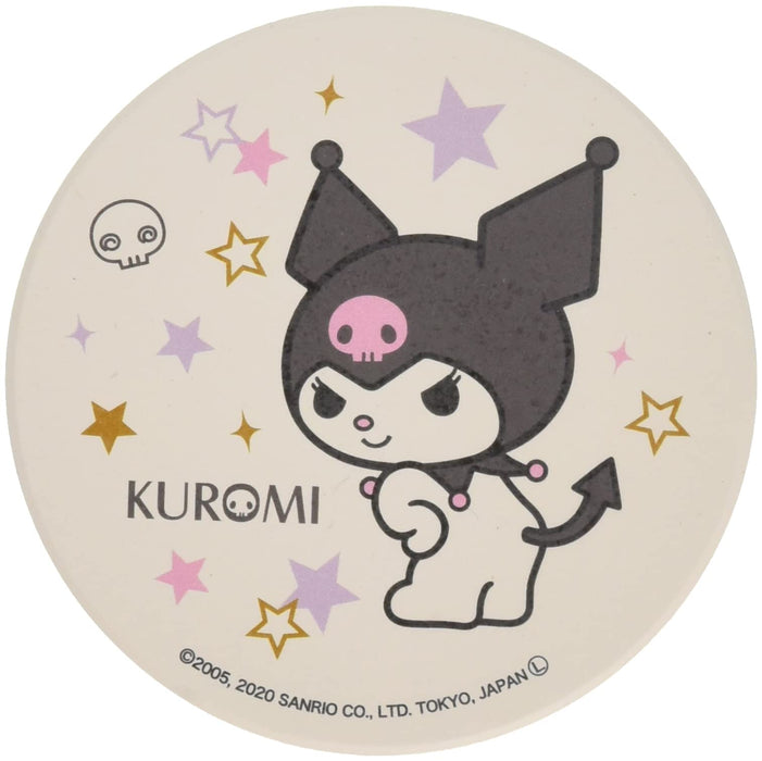 Kinsei Pottery Sanrio (Sanrio)  Kuromi  Stars Ceramic Water Absorption Coaster 9Cm 315516 White