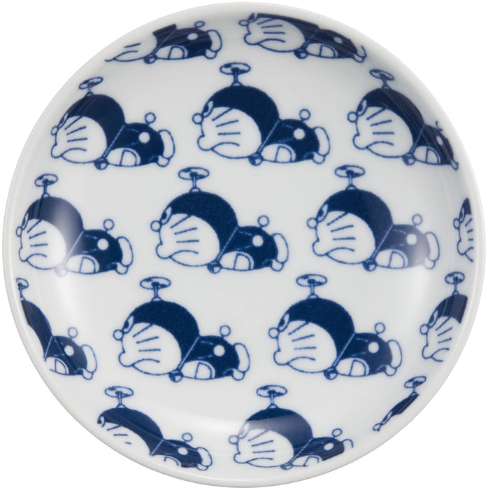 Kinsho Pottery Doraemon Plate 10cm Takecopter 009177 White