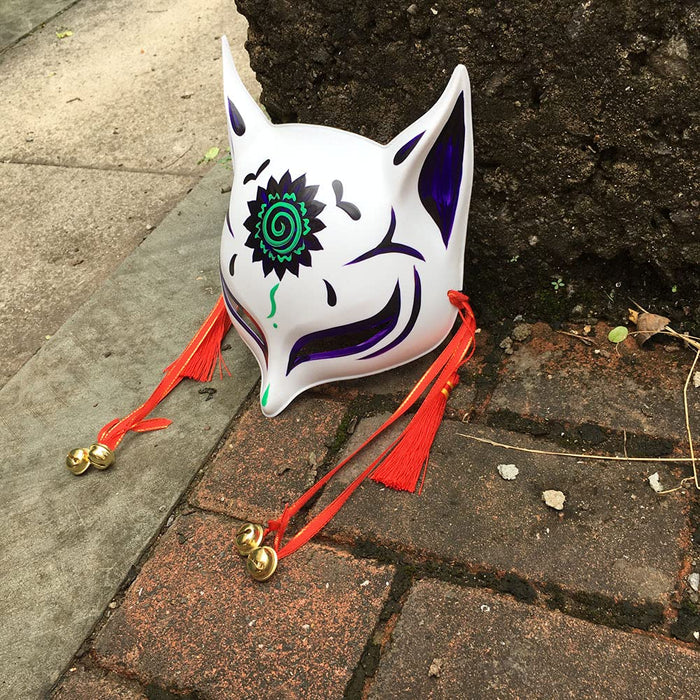 Party City Kitty Grand masque de renard Masques de cosplay Masques japonais Kitsune Masques traditionnels