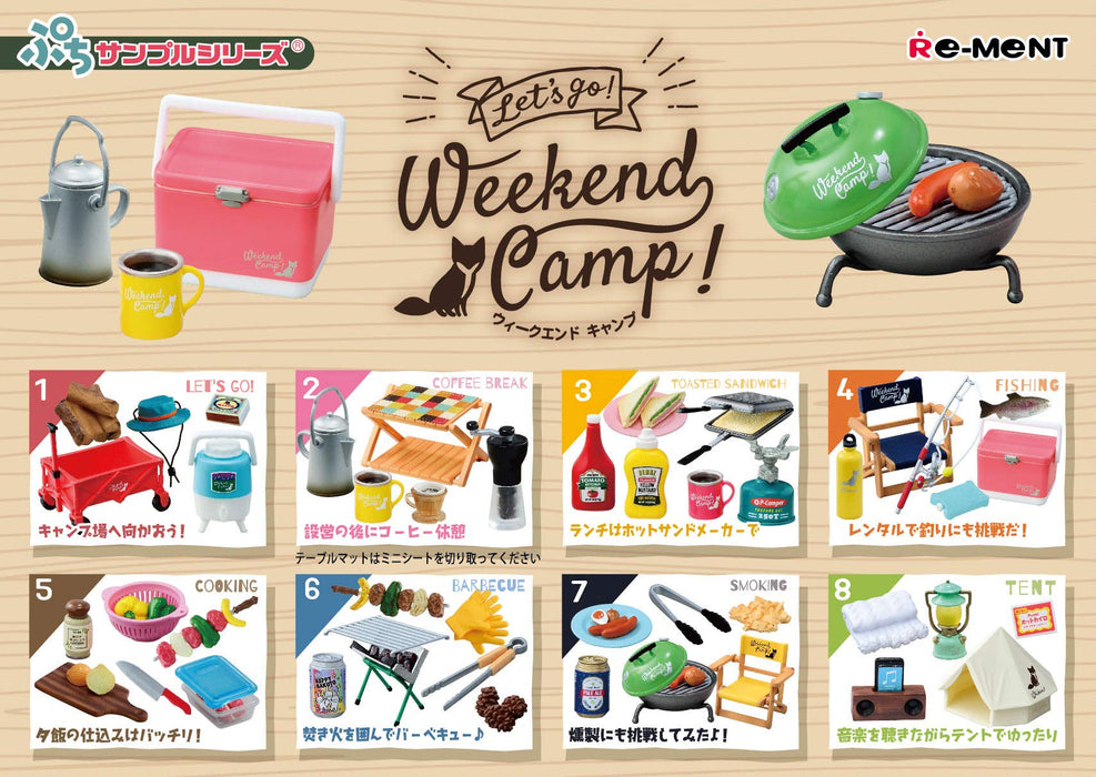 RE-MENT - Los geht's! Wochenend-Camp! 1 Box 8-teiliges Set