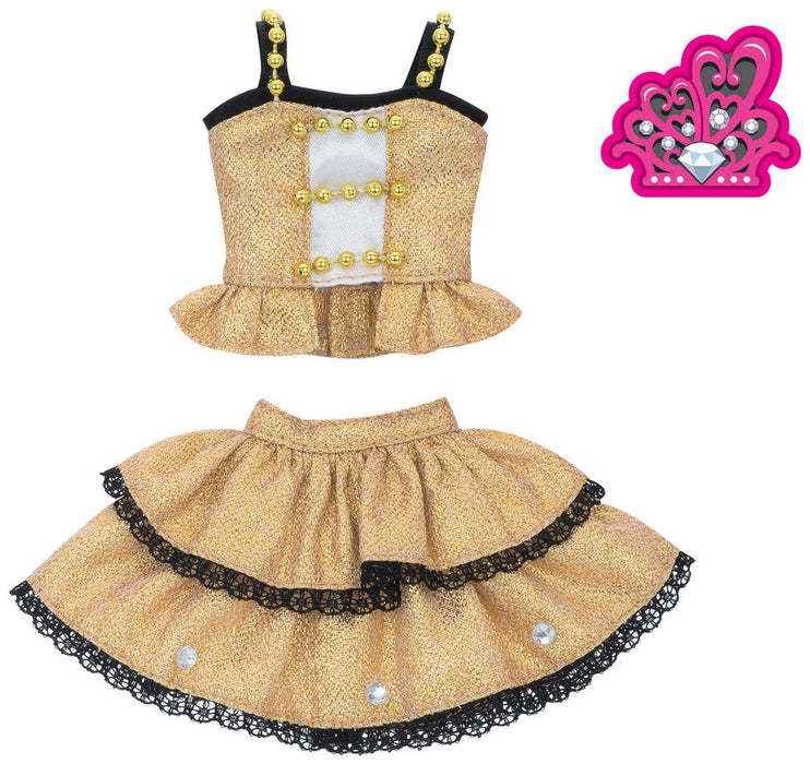 TAKARA TOMY Ensemble de robe de poupée Licca Diamond Queen Gold Poupée non incluse 813323