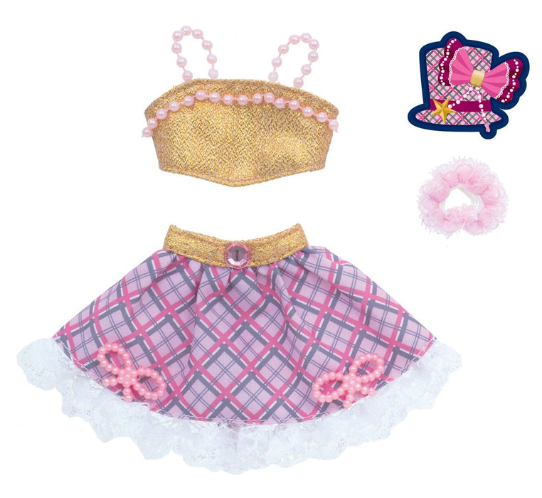 TAKARA TOMY Licca Doll Dress Set Girls Check Gold Puppe nicht im Lieferumfang enthalten 806806