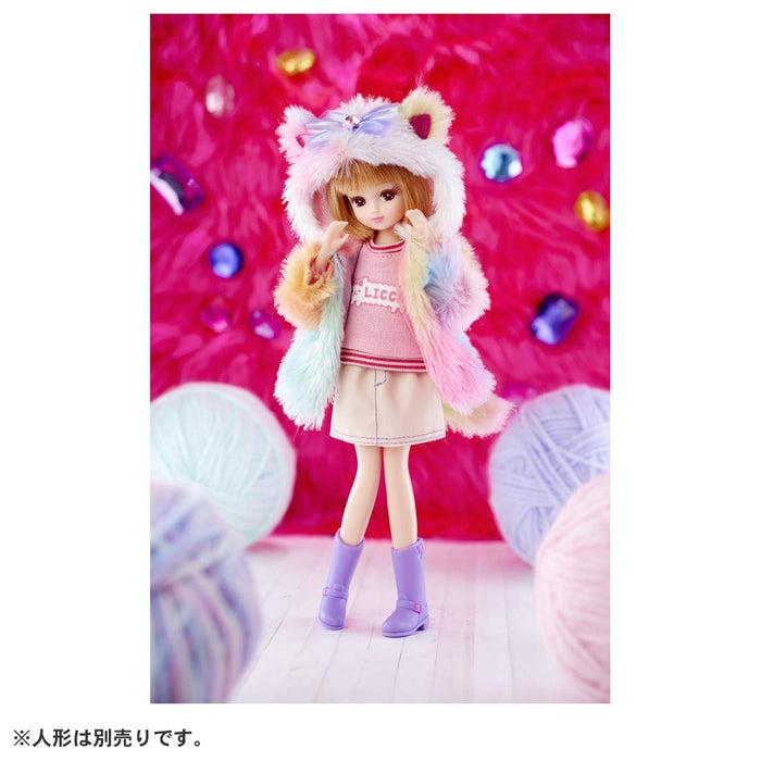 TAKARA TOMY Licca Doll Fluffy Colorful Cat