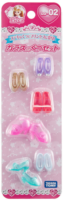 TAKARA TOMY Ensemble de pantoufles en verre pour poupée Licca Poupée non incluse 486893