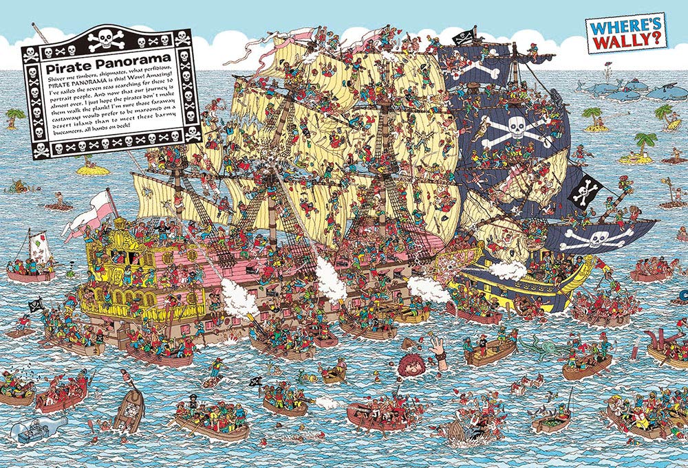 [Hergestellt in Japan] 2000 Kleines Puzzle Wo ist Wally? Piratenschiff Panik (49 x 72 cm) S92-506